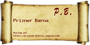Prizner Barna névjegykártya